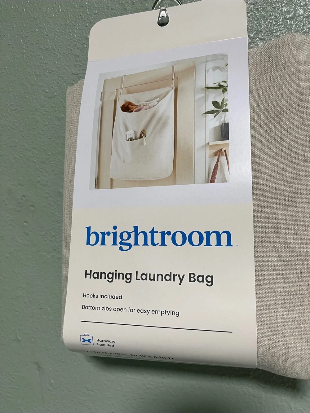 Brightroom Cream Hanging Laundry Bag - Over-the-Door Organizer